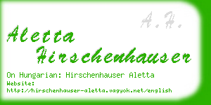 aletta hirschenhauser business card